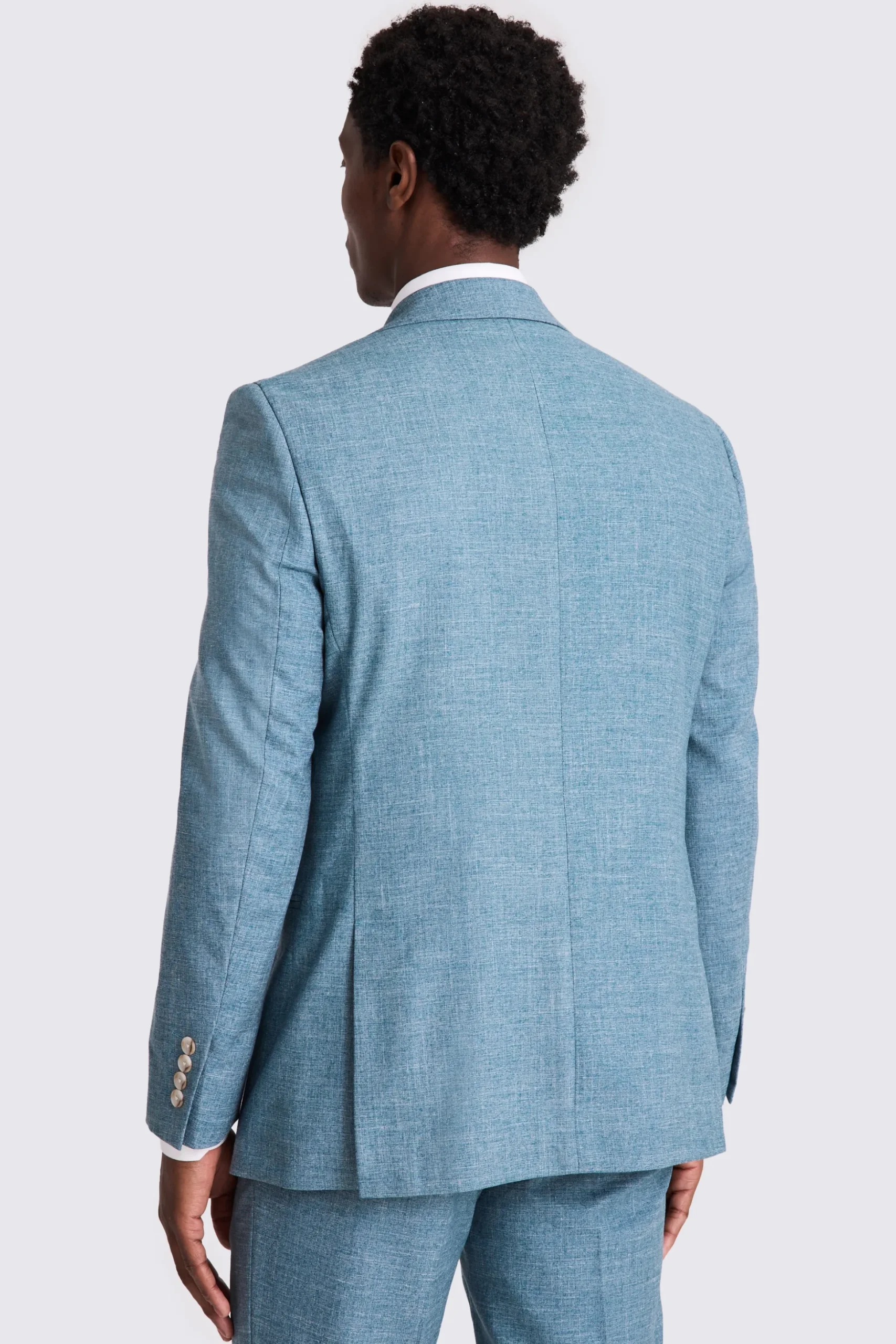 Tailored Fit Teal Slub Suit