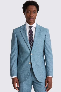 Tailored Fit Teal Slub Suit