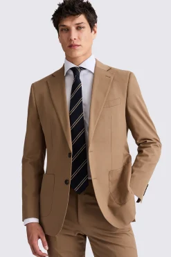Tailored Fit Tobacco Cotton Suit