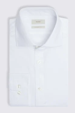 Tailored Fit White Dobby Stretch Shirt