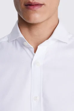Tailored Fit White Dobby Shirt
