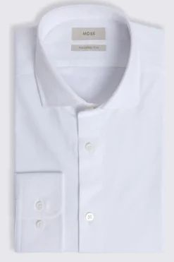 Tailored Fit White Herringbone Shirt