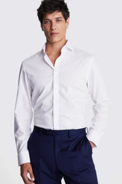 Tailored Fit White Non-Iron Puppytooth Shirt