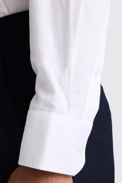 Tailored Fit White Pinpoint Contrast Non Iron Shirt