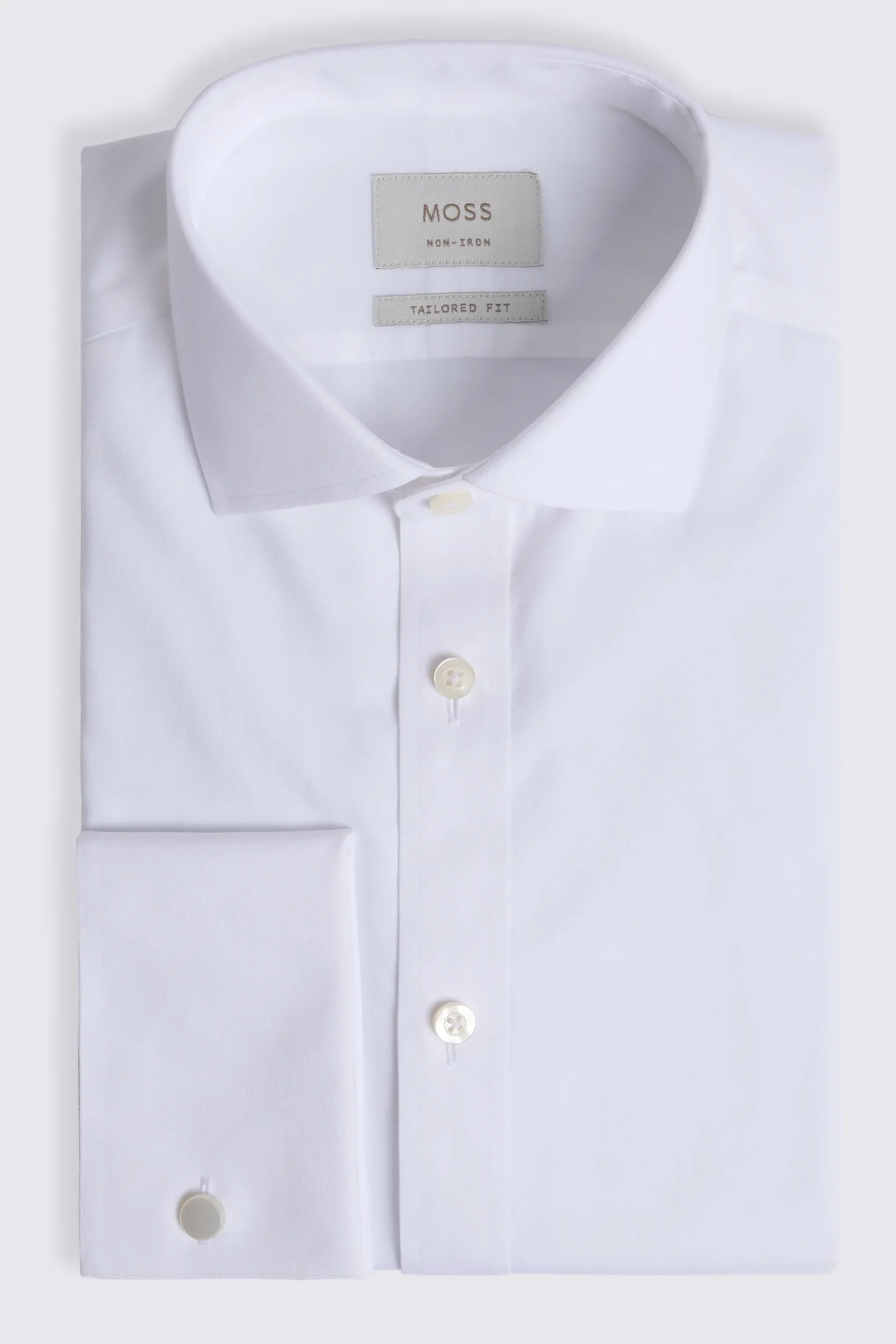 Tailored Fit White Pinpoint Oxford Non-Iron Shirt