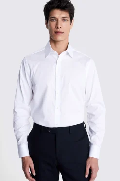 Tailored Fit White Piqué Shirt