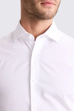 Tailored Fit White Poplin Shirt