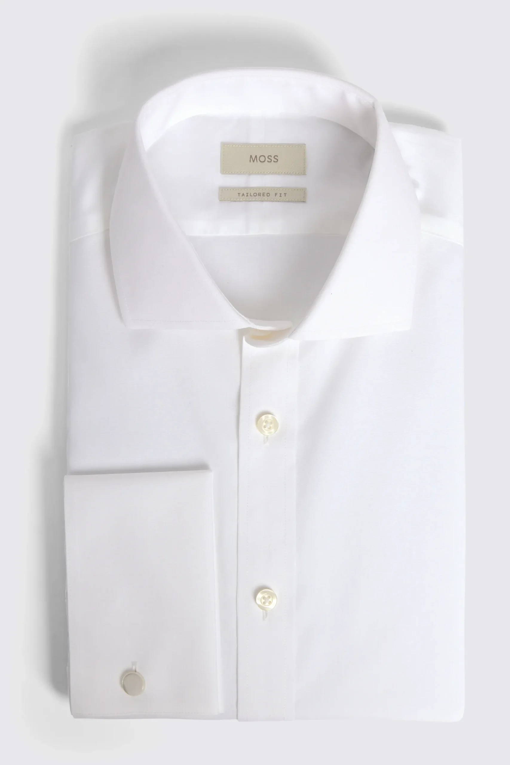 Tailored Fit White Poplin Non-Iron Shirt