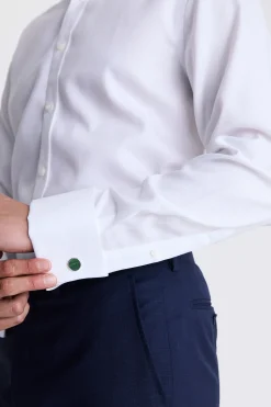 Tailored Fit White Royal Oxford Non Iron Shirt