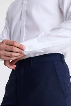 Tailored Fit White Royal Oxford Non Iron Shirt
