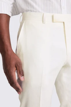 Tailored Matte White Linen Trousers