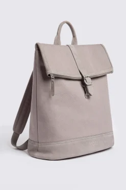 Taupe Canvas & Suede Backpack