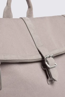 Taupe Canvas & Suede Backpack