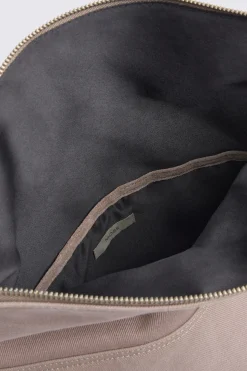 Taupe Canvas & Suede Backpack