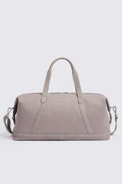 Taupe Canvas & Suede Holdall
