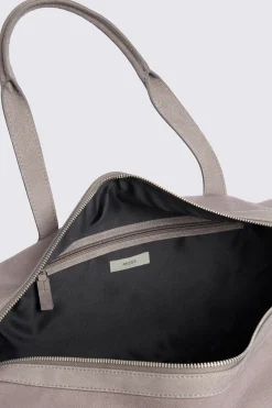 Taupe Canvas & Suede Holdall