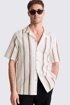 Taupe Cuban Stripe Shirt