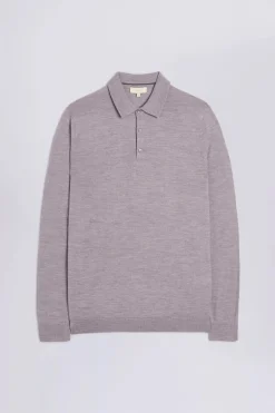 Taupe Merino Polo Shirt