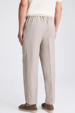 Taupe Wool Linen Beach Trousers