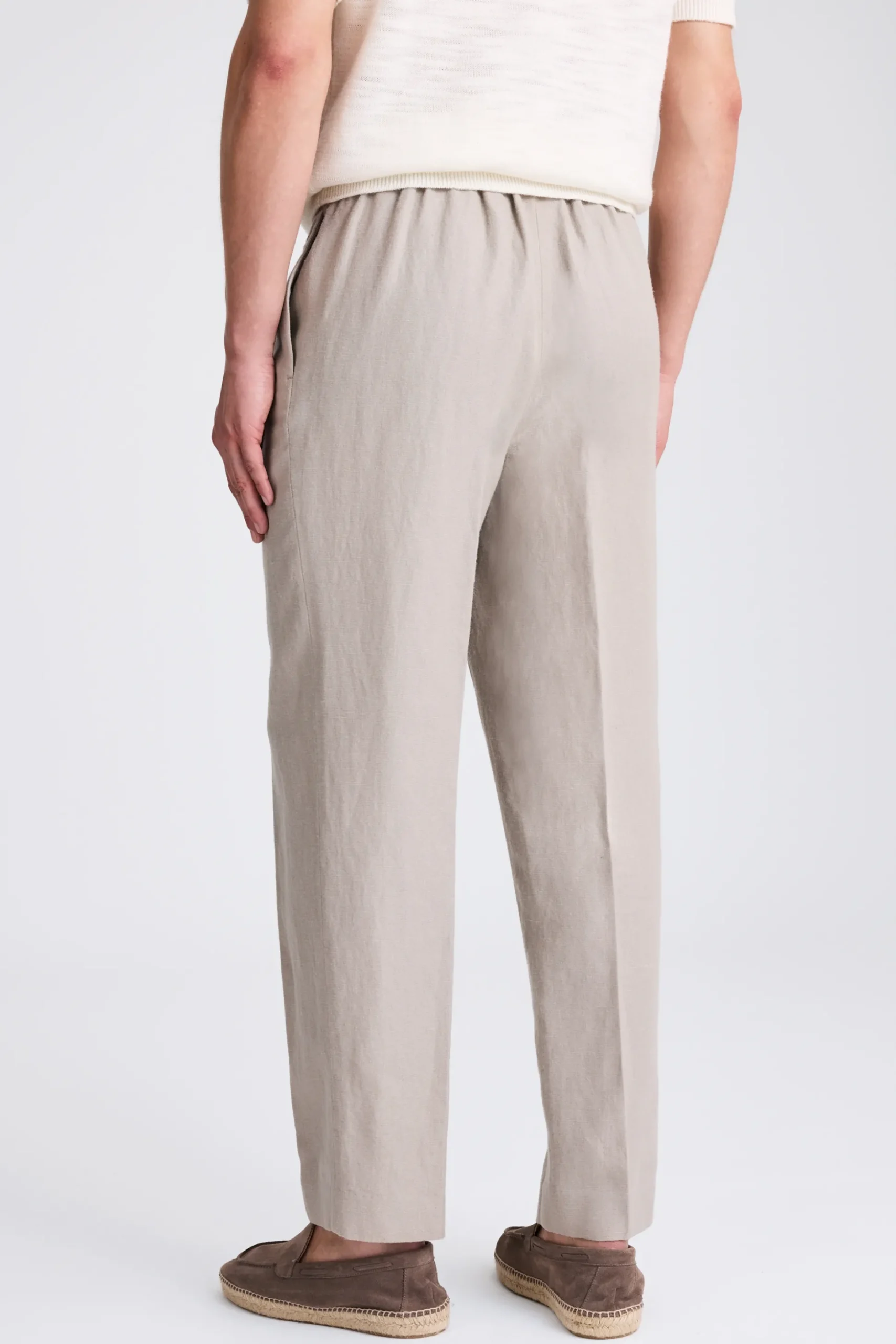 Taupe Wool Linen Beach Trousers