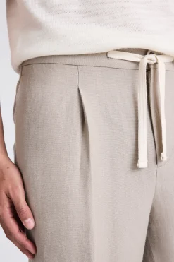 Taupe Wool Linen Beach Trousers