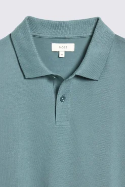 Teal Piqué Polo Shirt