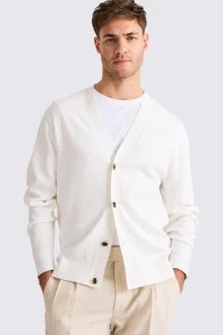 White Four Button Cardigan