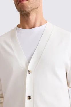 White Four Button Cardigan