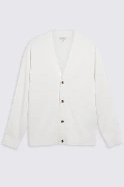White Four Button Cardigan