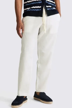 White Linen Drawstring Trousers