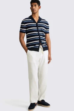 White Linen Drawstring Trousers
