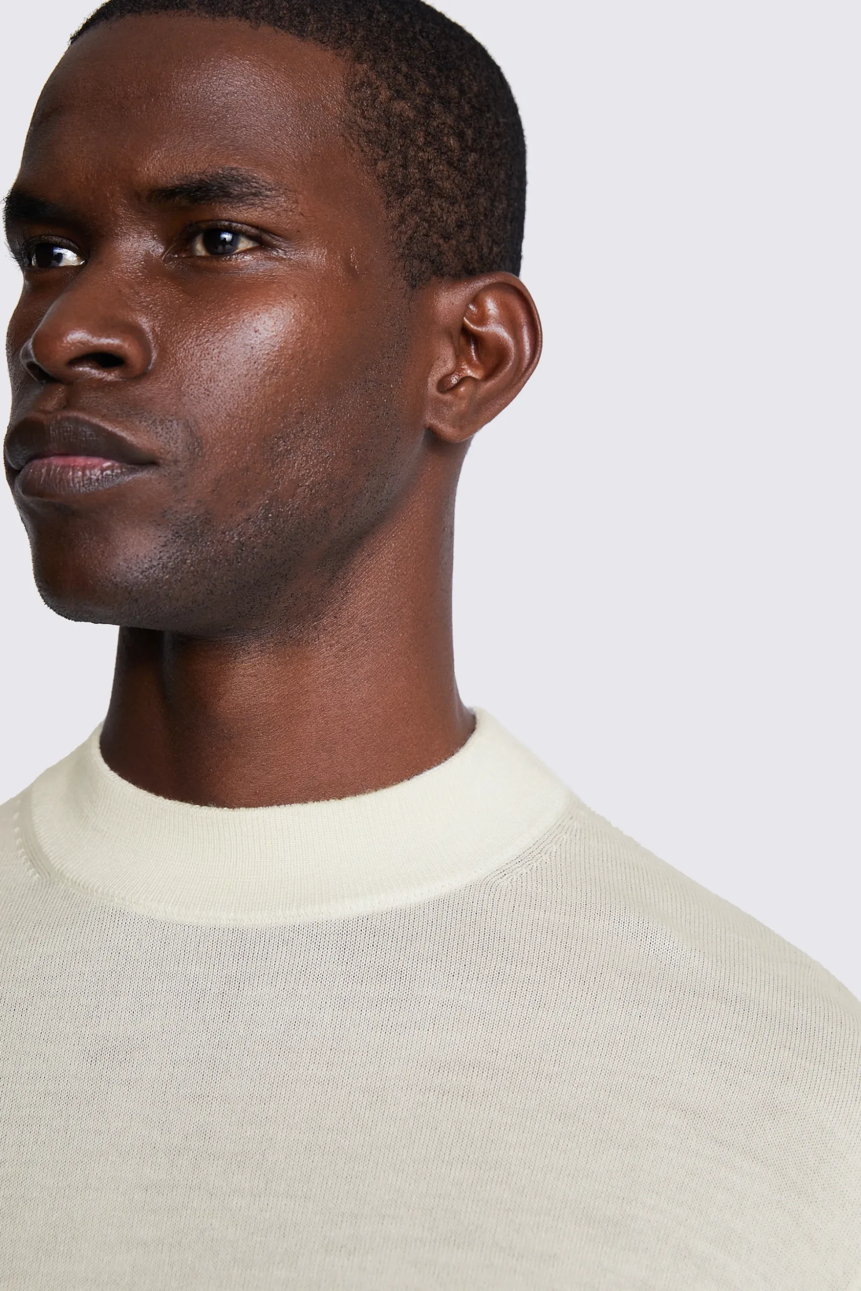 White Merino Mock-Neck Jumper