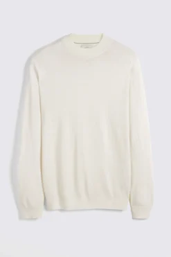 White Merino Mock-Neck Jumper