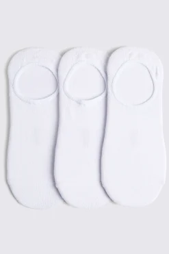White 3-Pack Bamboo Trainer Socks