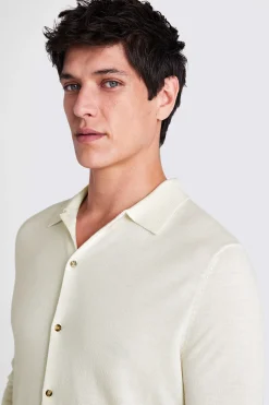 Winter White Merino Button Through Shirt