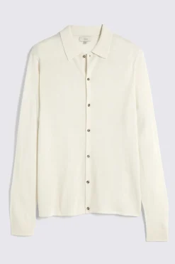 Winter White Merino Button Through Shirt