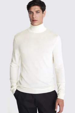 Winter White Merino Roll-Neck Jumper