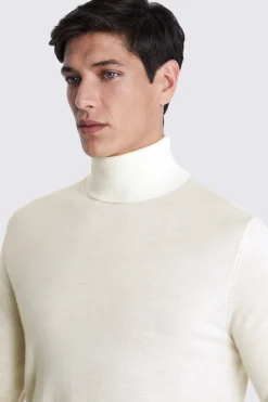Winter White Merino Roll-Neck Jumper